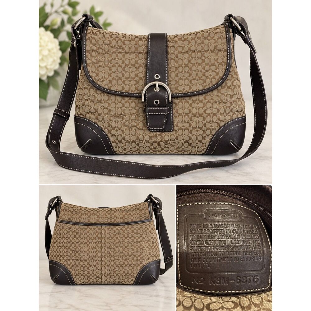 Coach Soho Signature Jacquard Buckle Flap Shoulder / Crossbody Bag – Style 6376